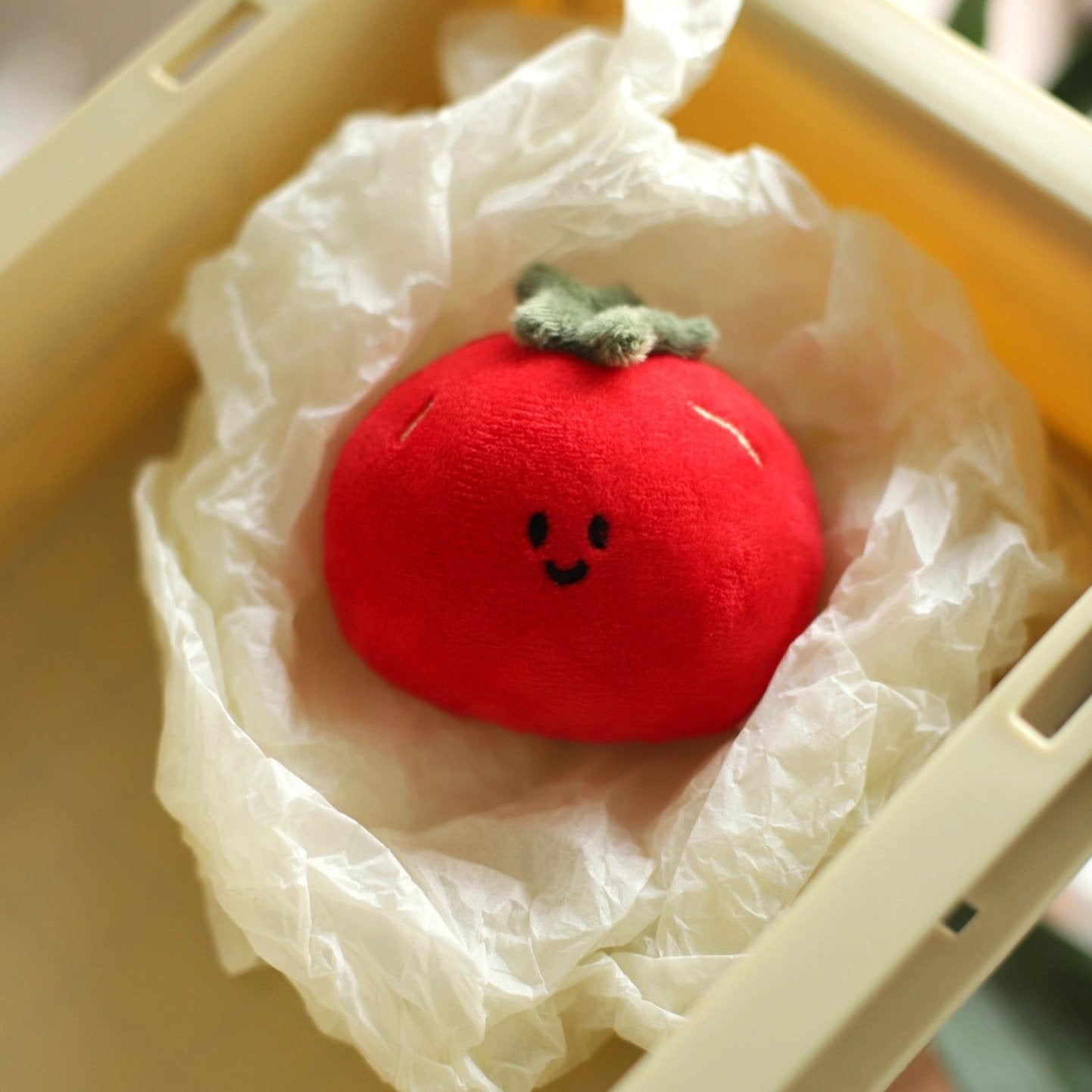 Tomato Plush Bag Charm in Red and Green