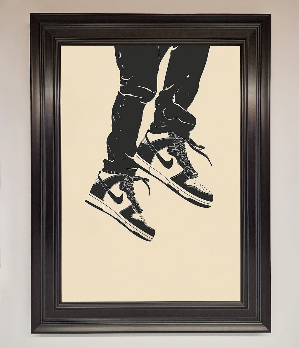 Trainers Bouncing Framed Wall Art