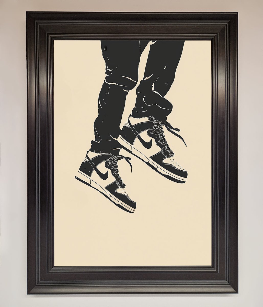 Trainers Bouncing Framed Wall Art