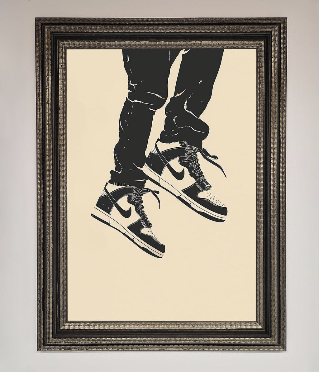 Trainers Bouncing Framed Wall Art