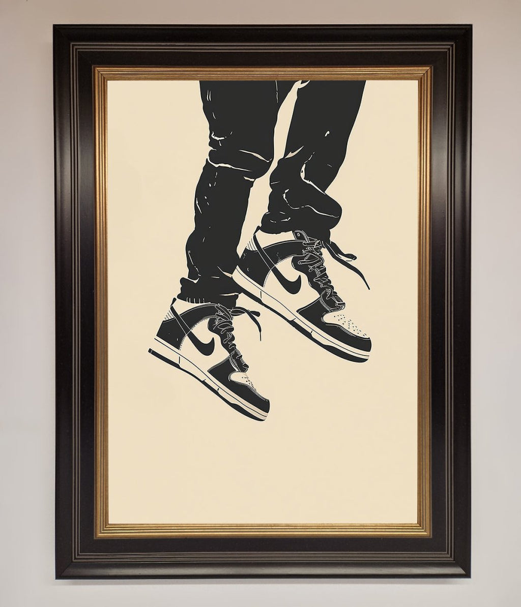 Trainers Bouncing Framed Wall Art