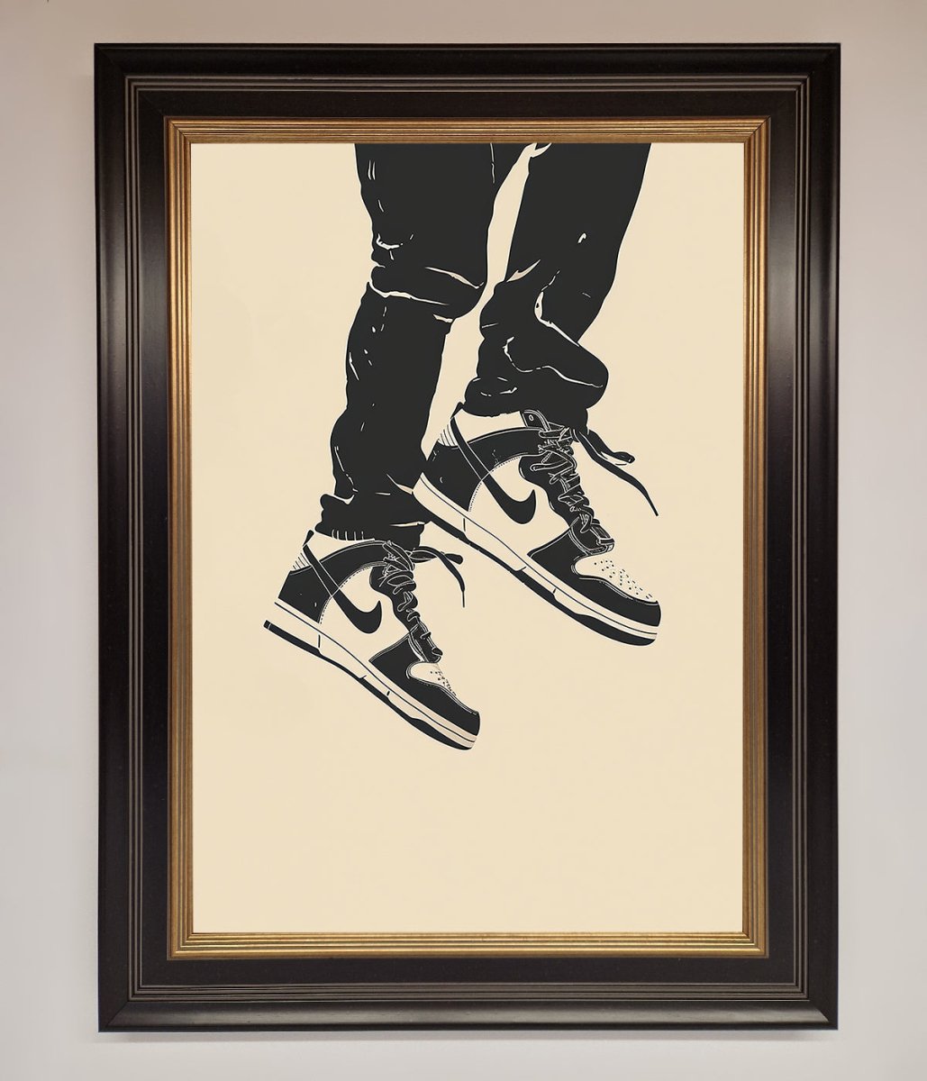 Trainers Bouncing Framed Wall Art