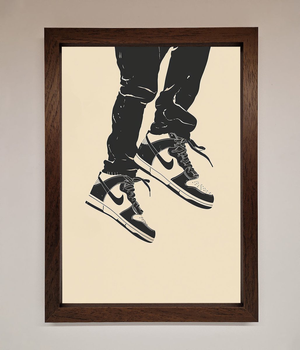Trainers Bouncing Framed Wall Art