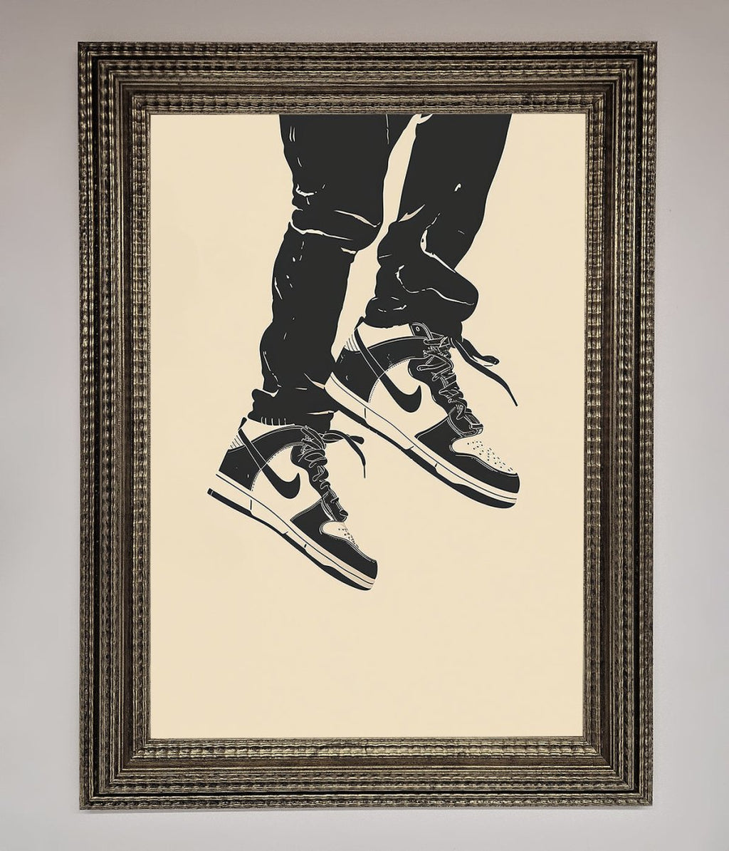 Trainers Bouncing Framed Wall Art