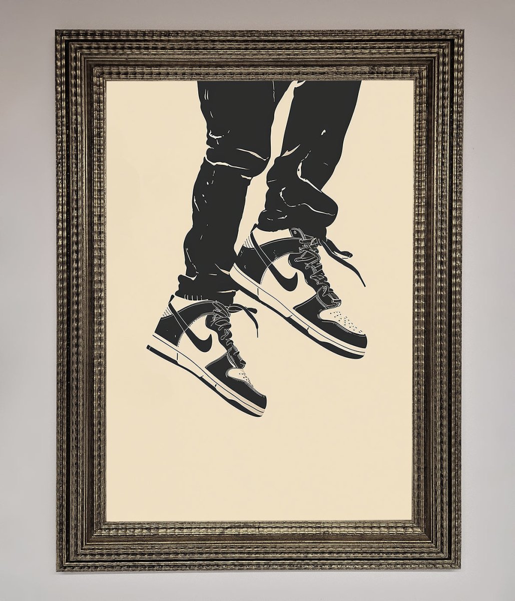 Trainers Bouncing Framed Wall Art