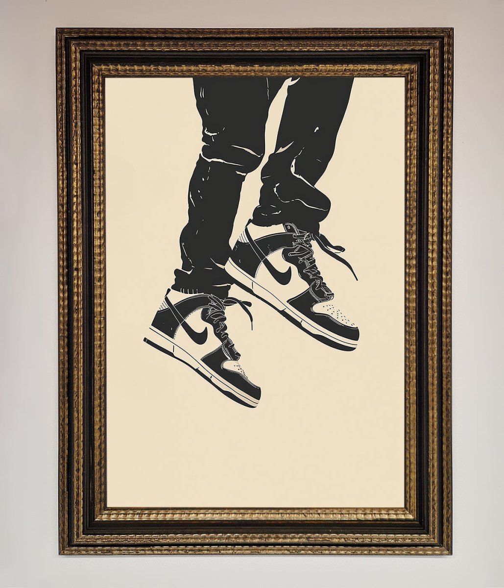Trainers Bouncing Framed Wall Art