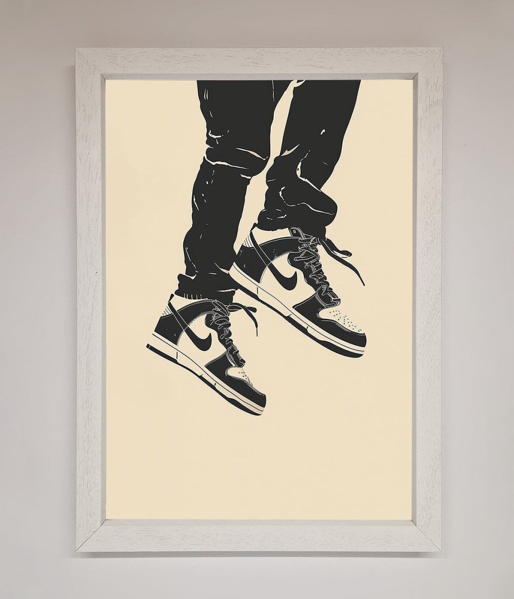 Trainers Bouncing Framed Wall Art