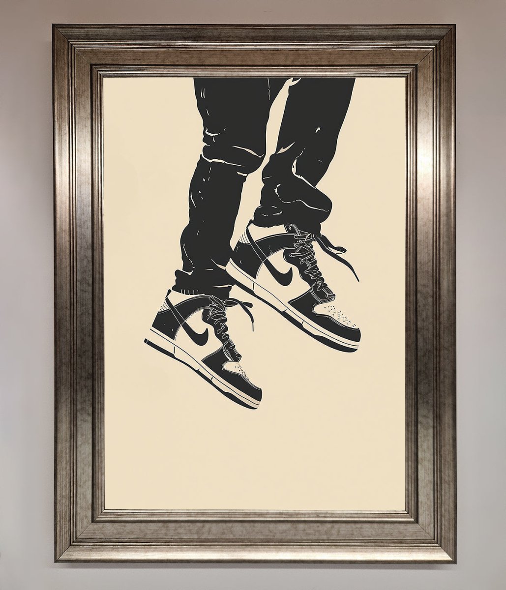 Trainers Bouncing Framed Wall Art