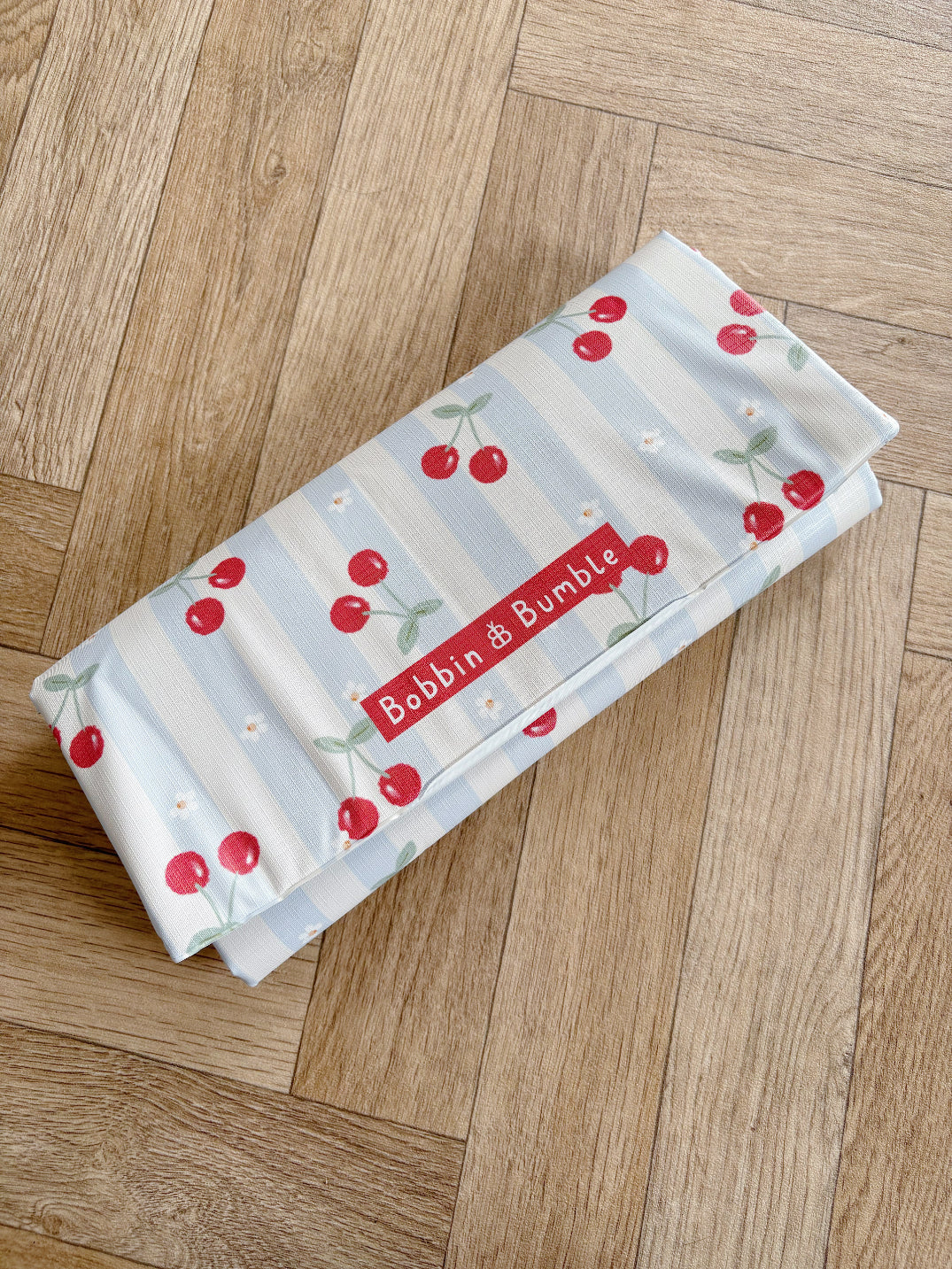 Travel Changing Mat - Cherry Stripe