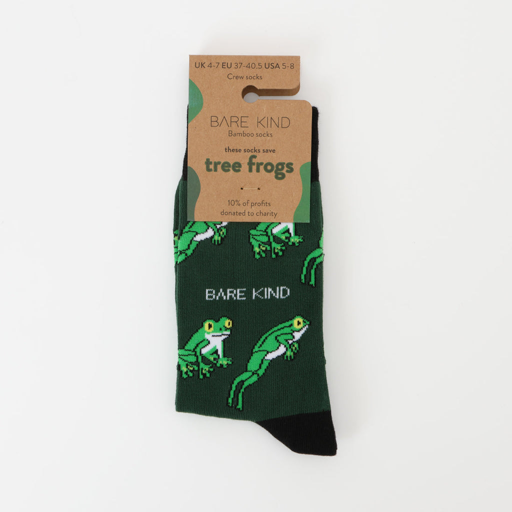 Bamboo Tree Frog Socks in Green