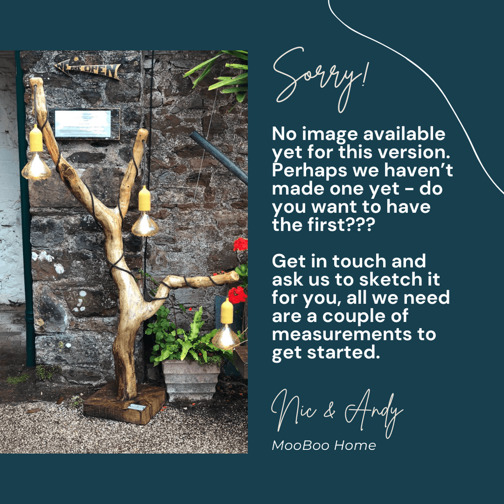 Bespoke Outdoor Tree Floor Lamp with Reclaimed Wood Base