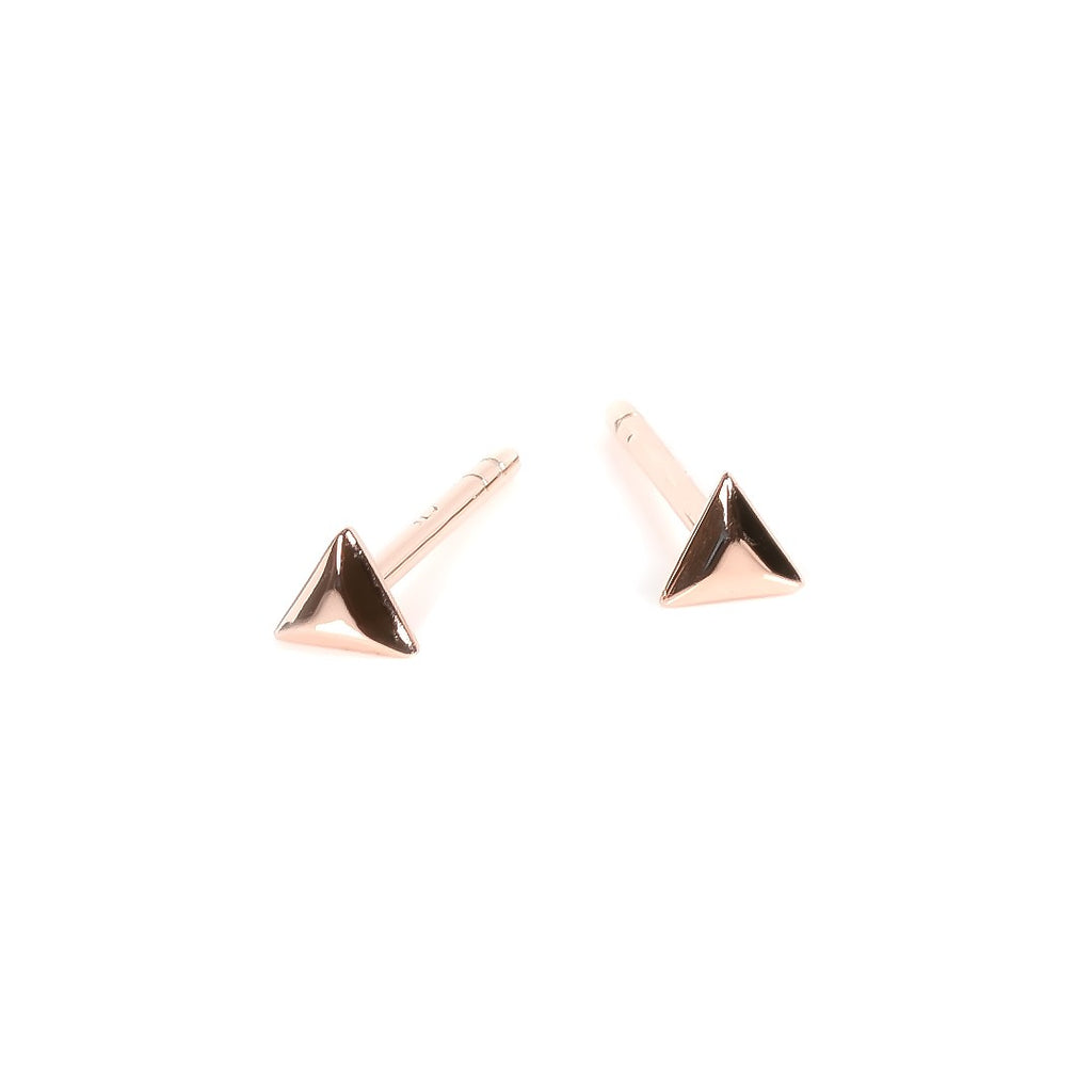 Triangle Earrings - Rose Gold and Silver