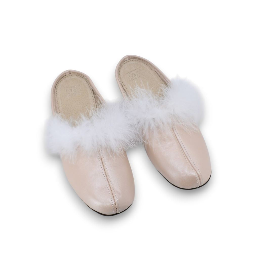 Trinity leather women’s slippers – Light pink