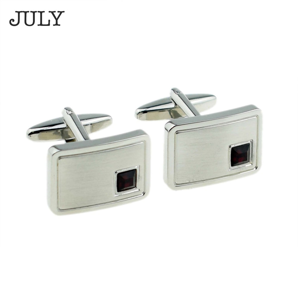 Personalised Rhodium Plated Birthstone Crystal Cufflinks