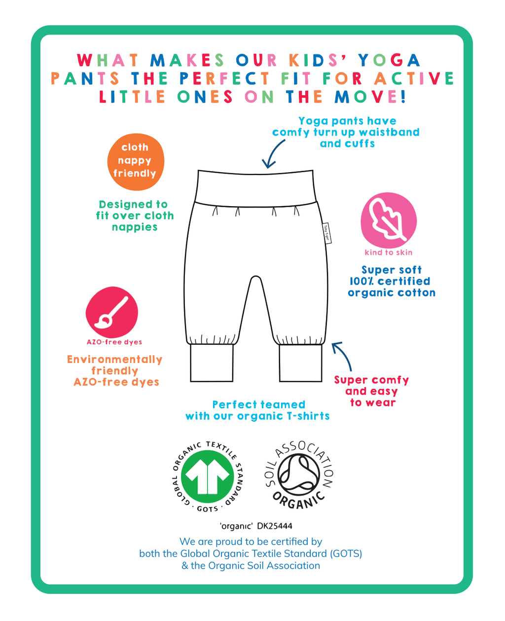 Organic Camping Bear Print Yoga Pants for Kids