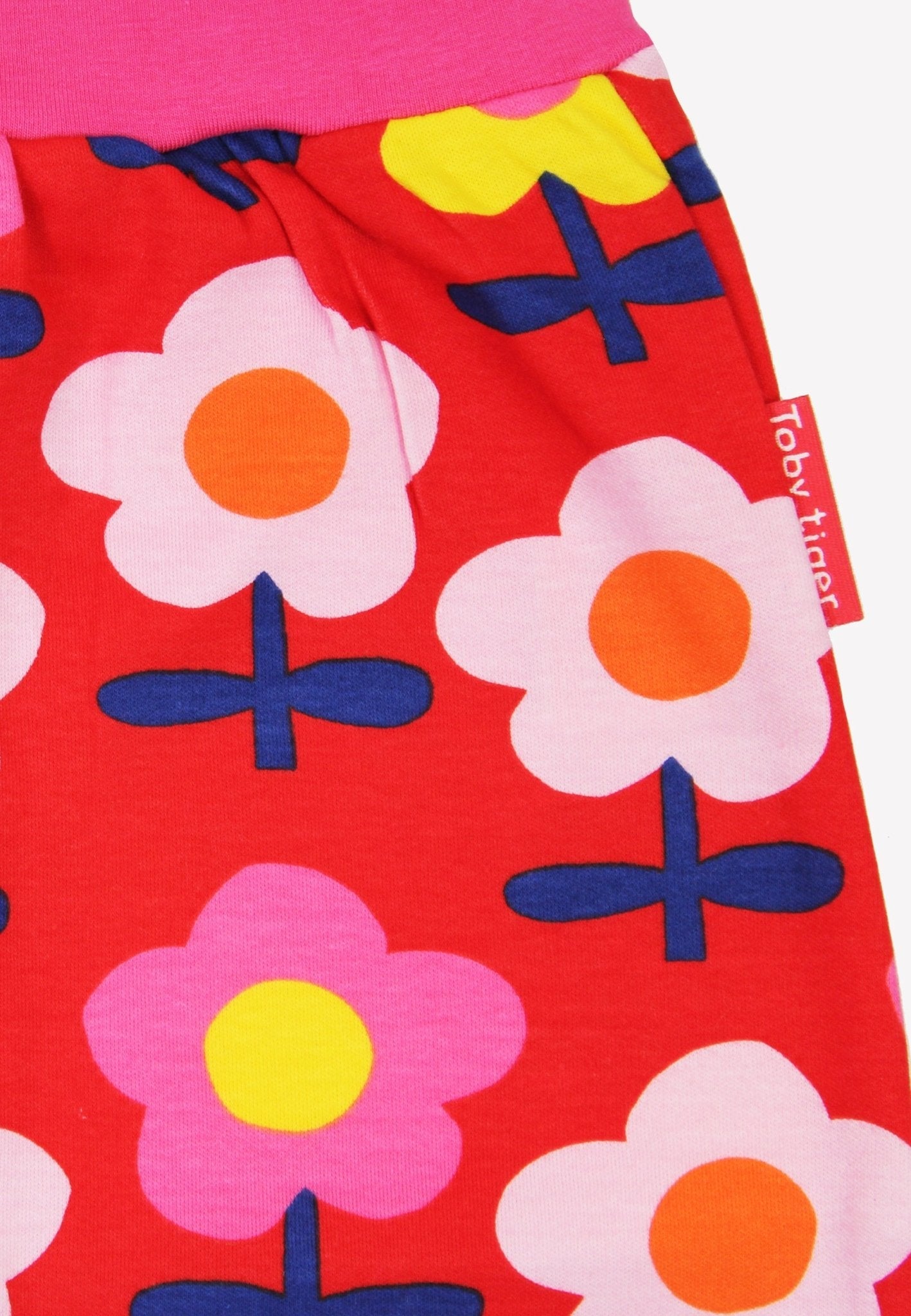 Organic Pink Flower Print Yoga Pants for Kids