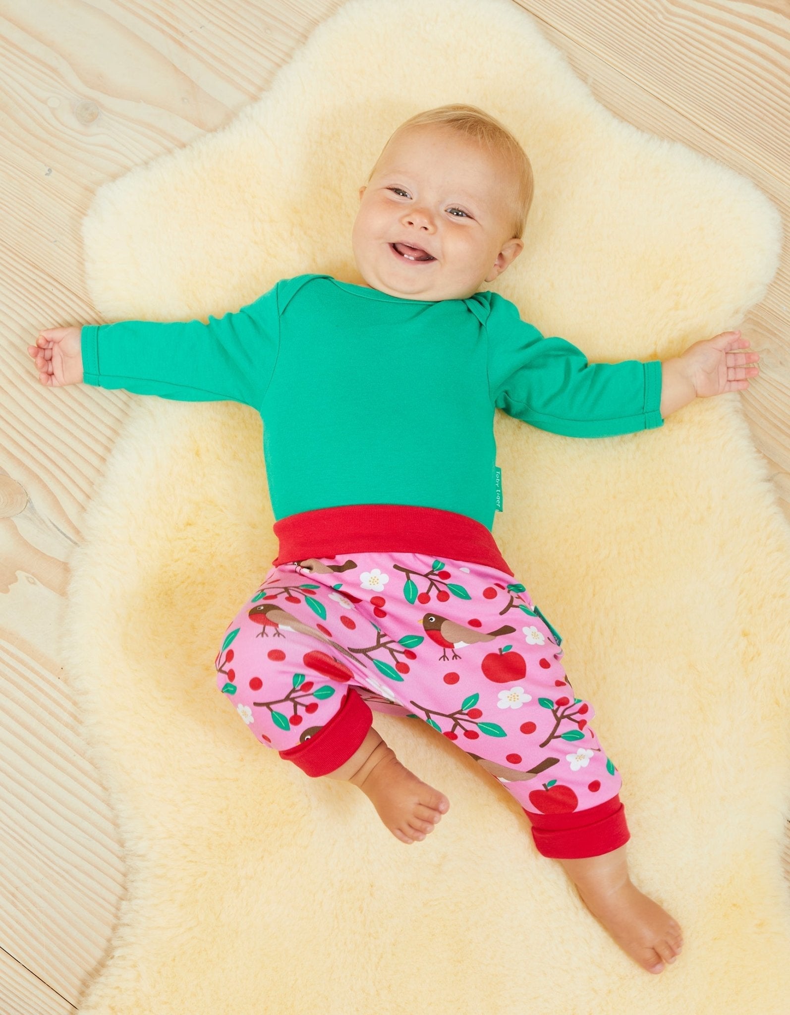 Organic Robin Print Yoga Pants for Kids