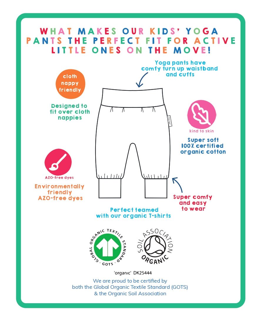Organic Tonal Dinosaur Print Yoga Pants for Kids