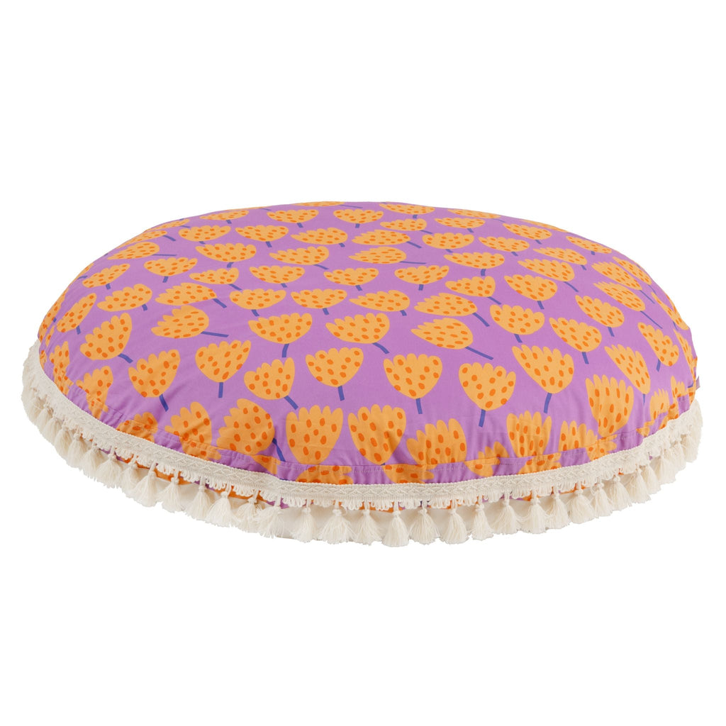 Large Kids Floor Cushion in Vibrant Tulip Pattern