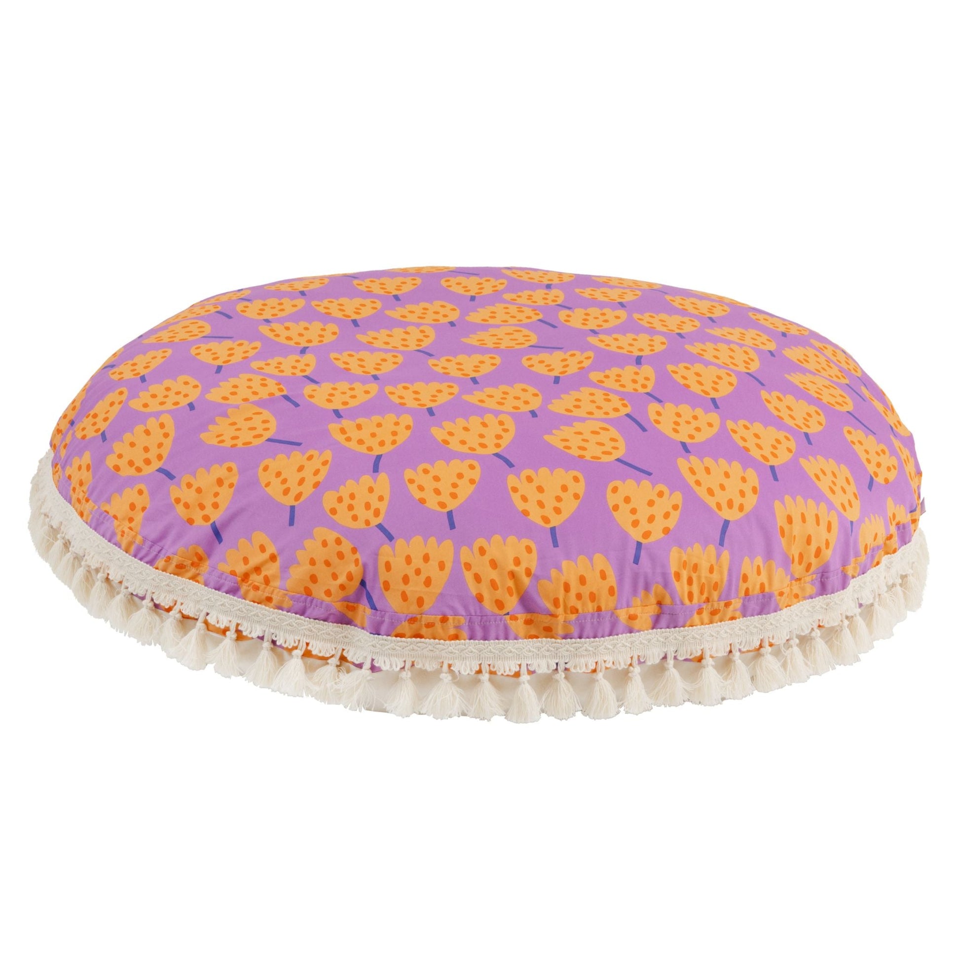 Large Kids Floor Cushion in Vibrant Tulip Pattern