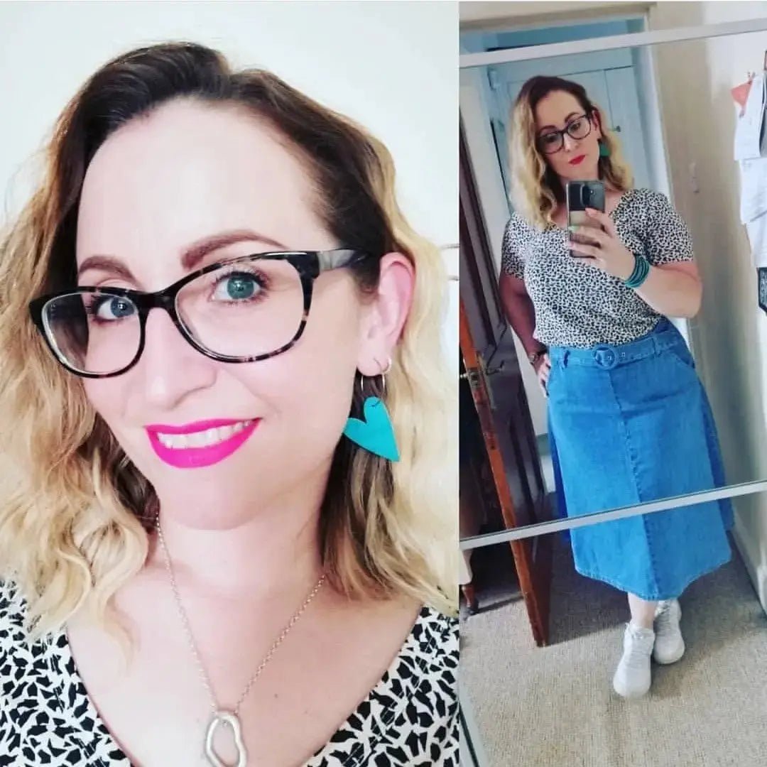 Turquoise Cork Heart Earrings