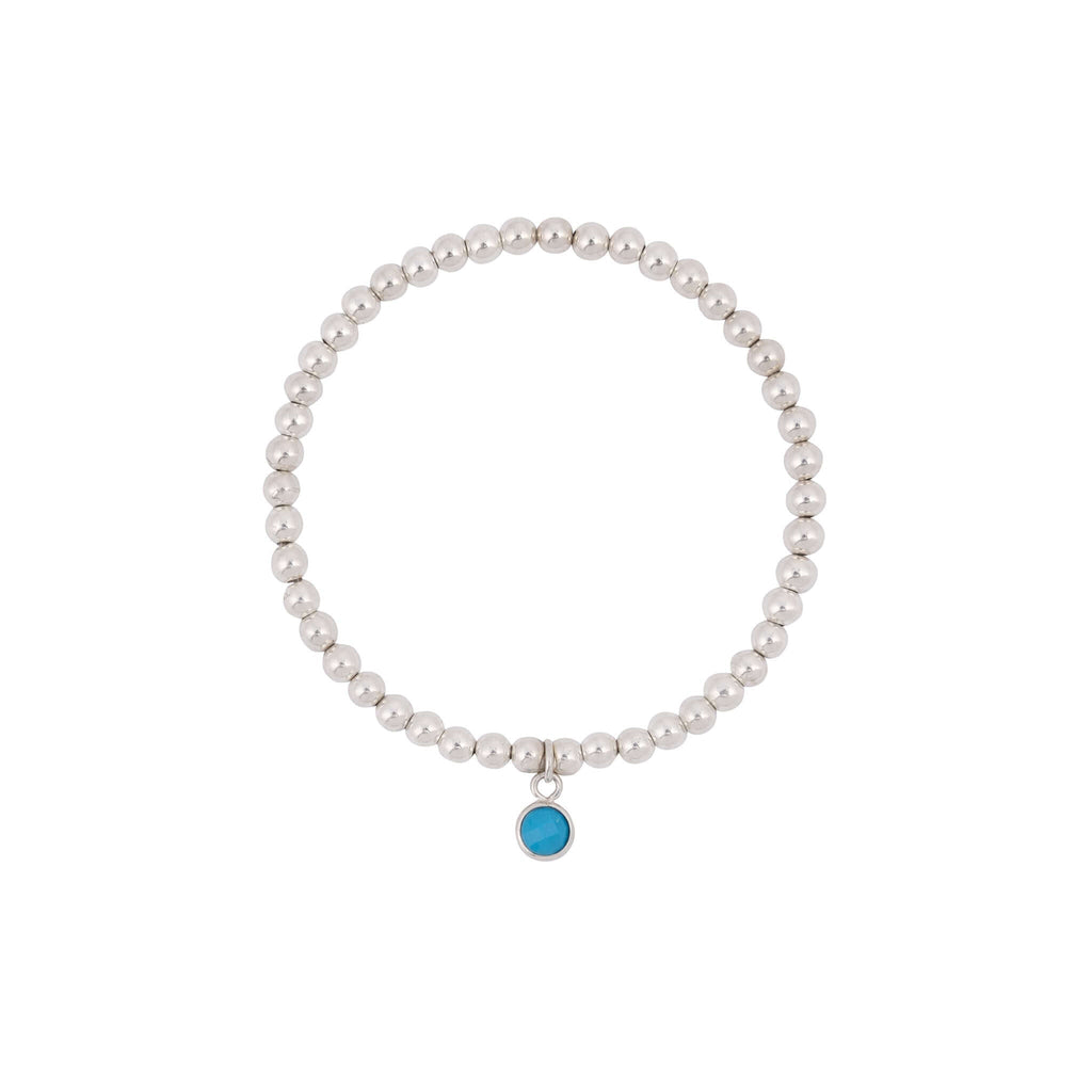 Turquoise December Birthstone Bracelet in Sterling Silver