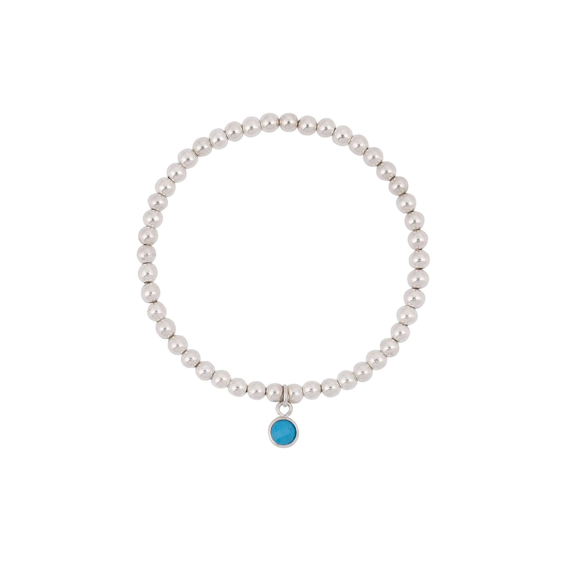 Turquoise December Birthstone Bracelet in Sterling Silver