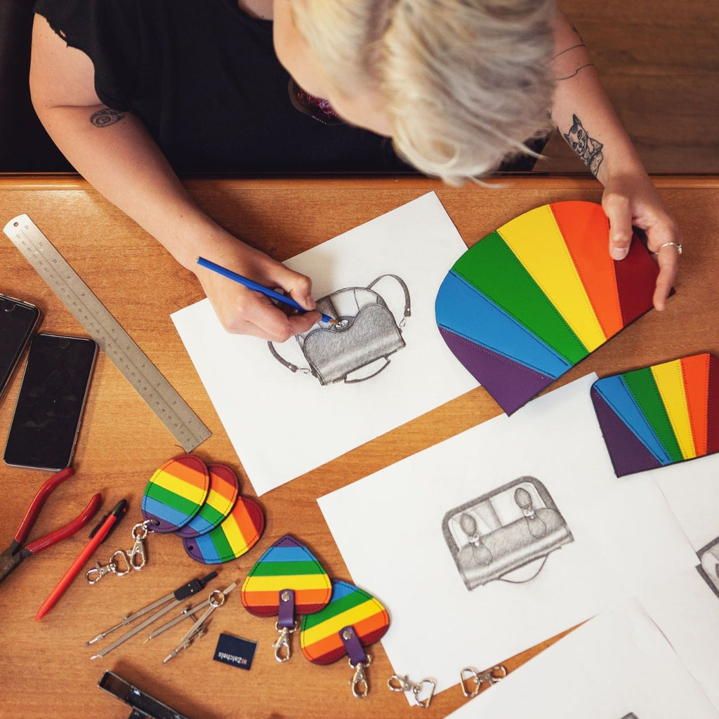 Handmade Leather Twist Lock Saddle Bag Pride