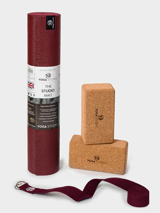 Starter Cork Yoga Set with Mat Blocks and Strap