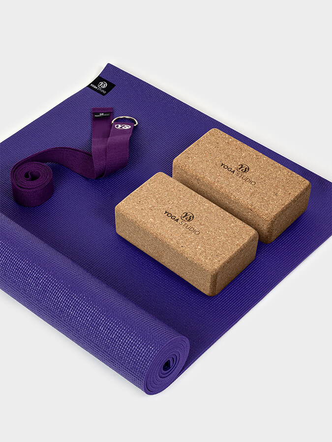 Starter Cork Yoga Set with Mat Blocks and Strap