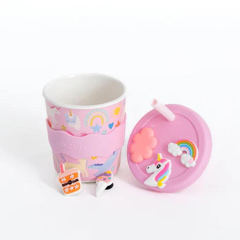 Unicorn Charm Cup 8oz with Straw and Swappable Charms