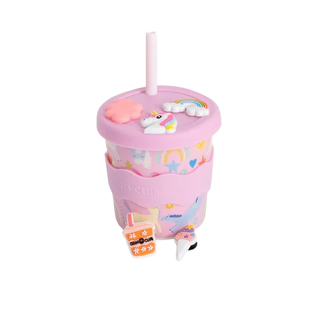 Unicorn Charm Cup 8oz with Straw and Swappable Charms