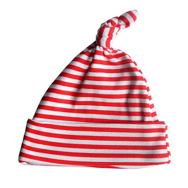 Red and White Stripe Baby Outfit Set with Hat and Sleepsuit