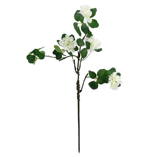 60cm White Flower Foliage Spray