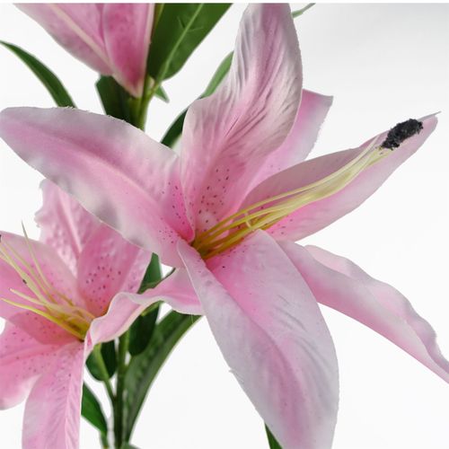 Pack of 6 Large Pink Lily Stems 100cm with 18 Flowers