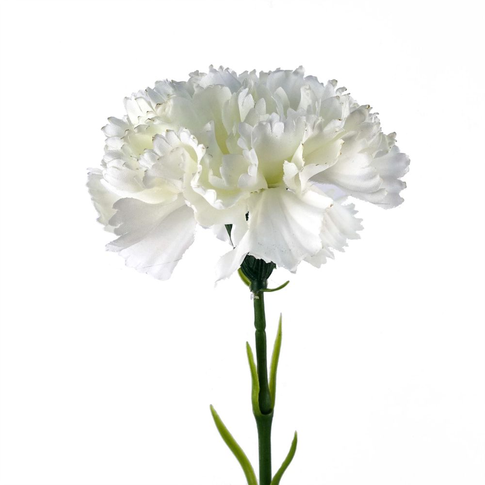 White Carnation Artificial Flowers Set of 12