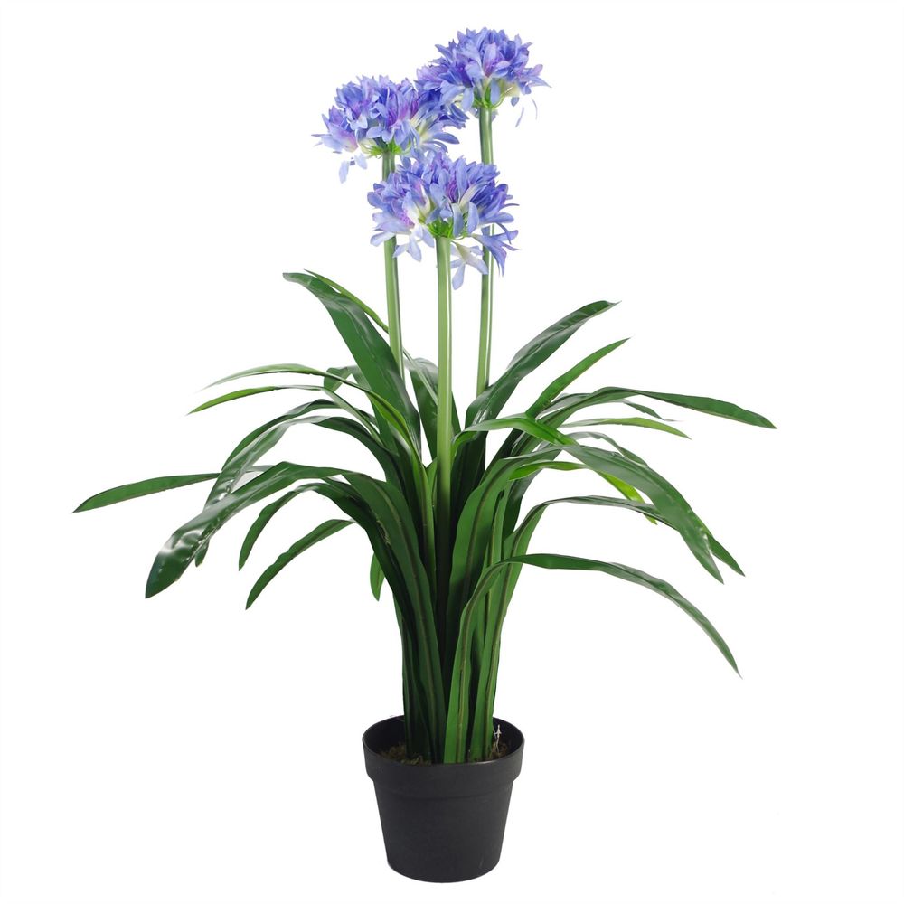 90cm Premium Artificial Agapanthus Blue Silk Flowers