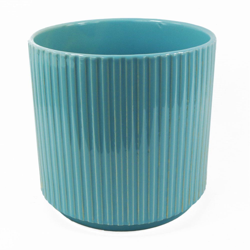 Ceramic Plant Pot with Leaf Design - Multiple Sizes and Colours