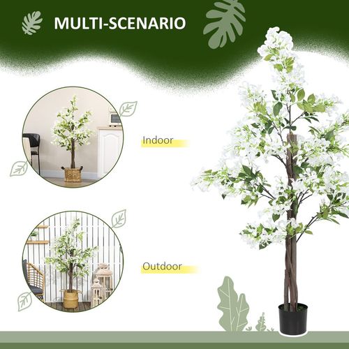 Potted Artificial Honeysuckle Flower Plant for Indoor and Outdoor Use in White