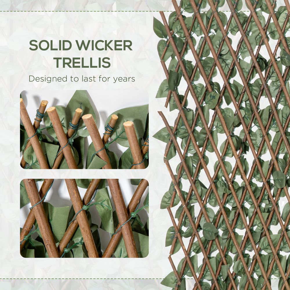 Expandable Artificial Plant Trellis Fence 2m x 1m Telescopic