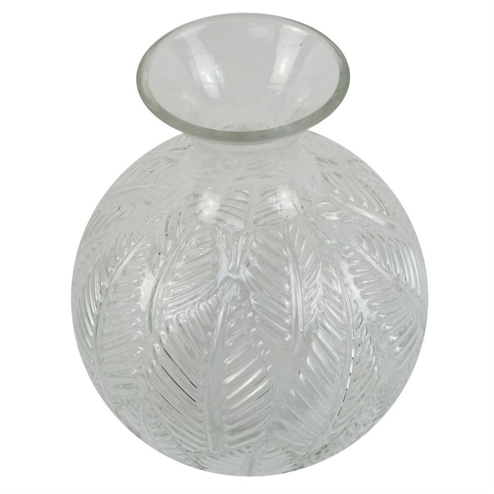 Clear Glass Fern Print Bottle Vase 26cm