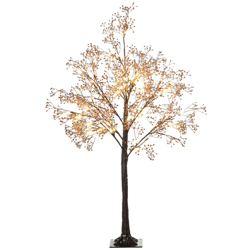 4ft Artificial LED Light Tree with Warm White Lights and Baby Breath Flowers