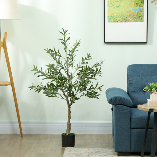 Indoor Artificial Olive Tree, 120cm Potted Silk Plant
