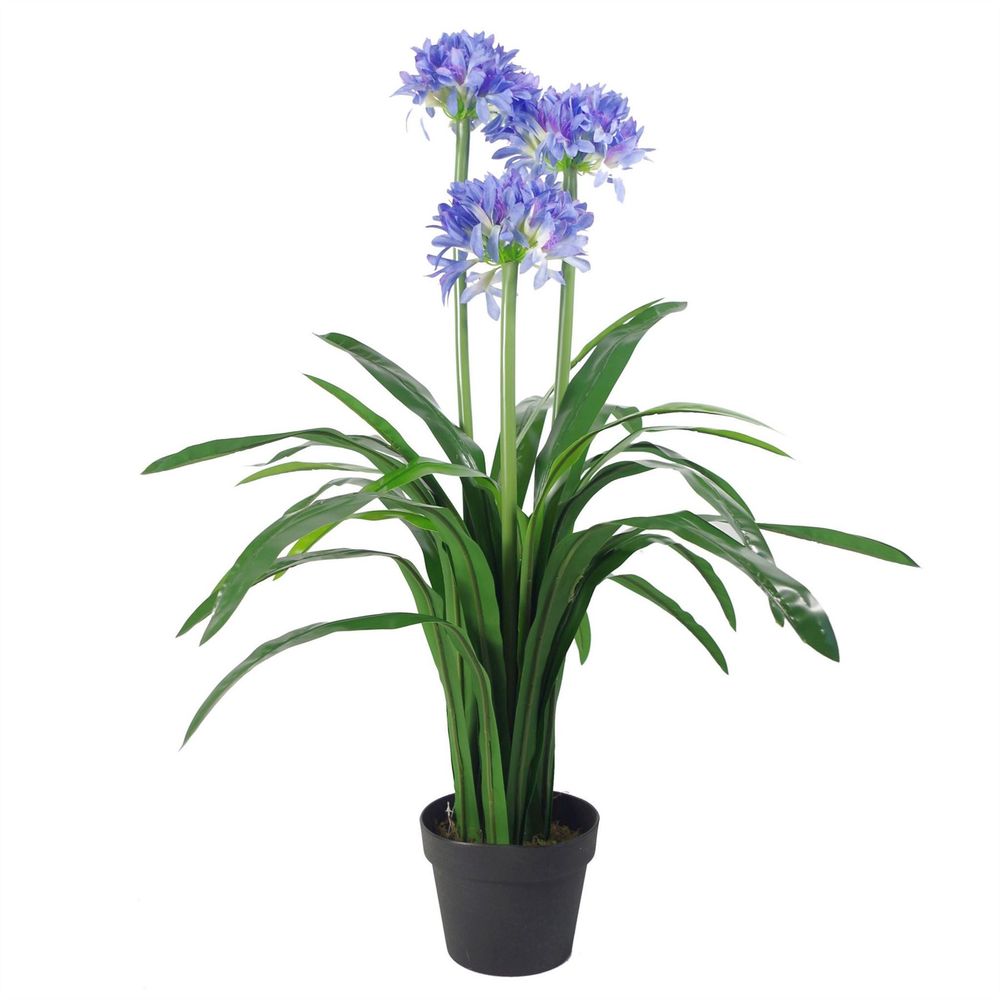 Premium Artificial Agapanthus 90cm Blue Flower with Pot