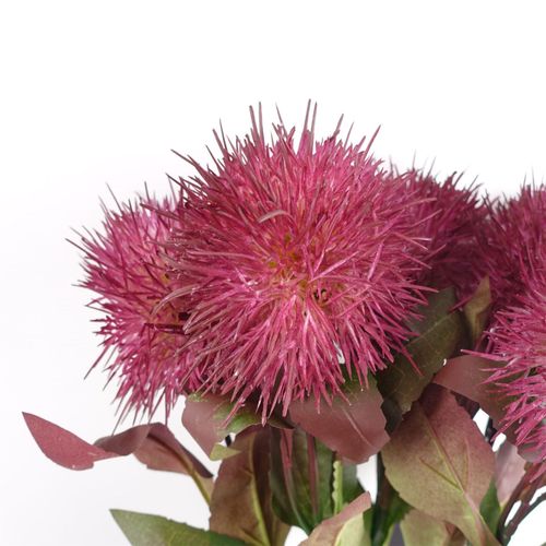 Purple Globe Thistle Artificial Flower Stems Pack of 6