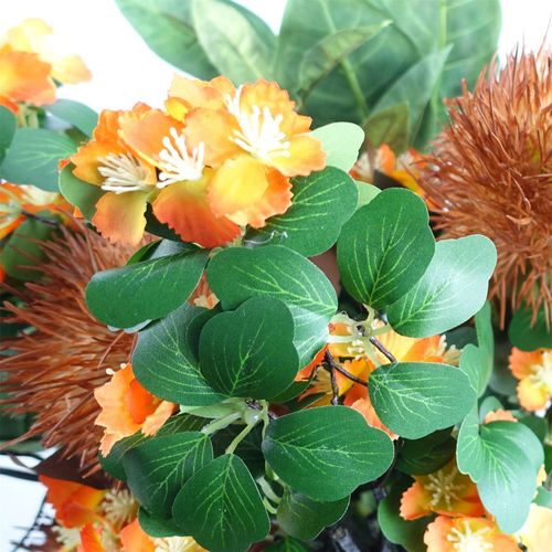 Orange Flower Foliage Spray Pack of 6 60cm