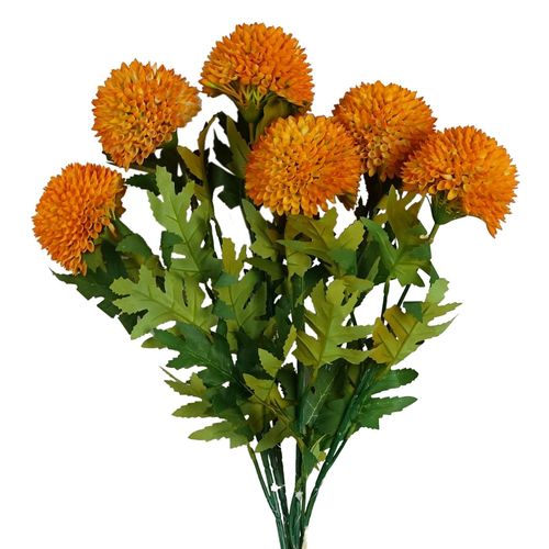 70cm Large Ball Dahlia Artificial Flower Stem in Yellow