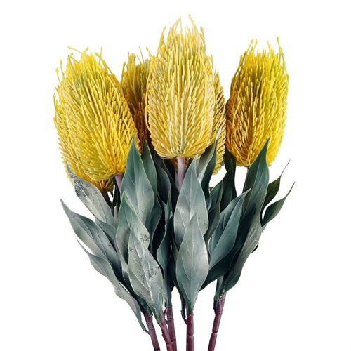 75cm Yellow Banksia Menziesii Artificial Flower Stem