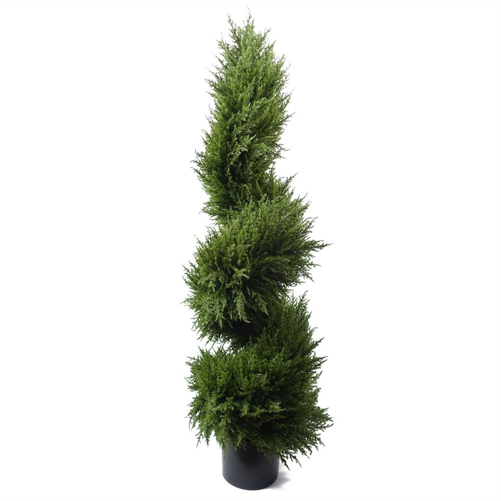 Premium 120cm Spiral Cypress Outdoor Tree UV Resistant Artificial Plant