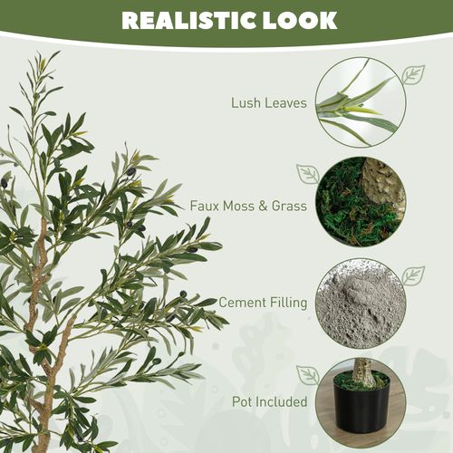 Indoor Artificial Olive Tree 150cm Potted Faux Silk Plant